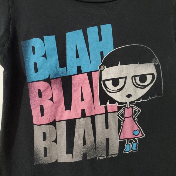 Stupid Factory juniors "Blah Blah Blah" graphic tee. In used condition. - Picture 9 of 15